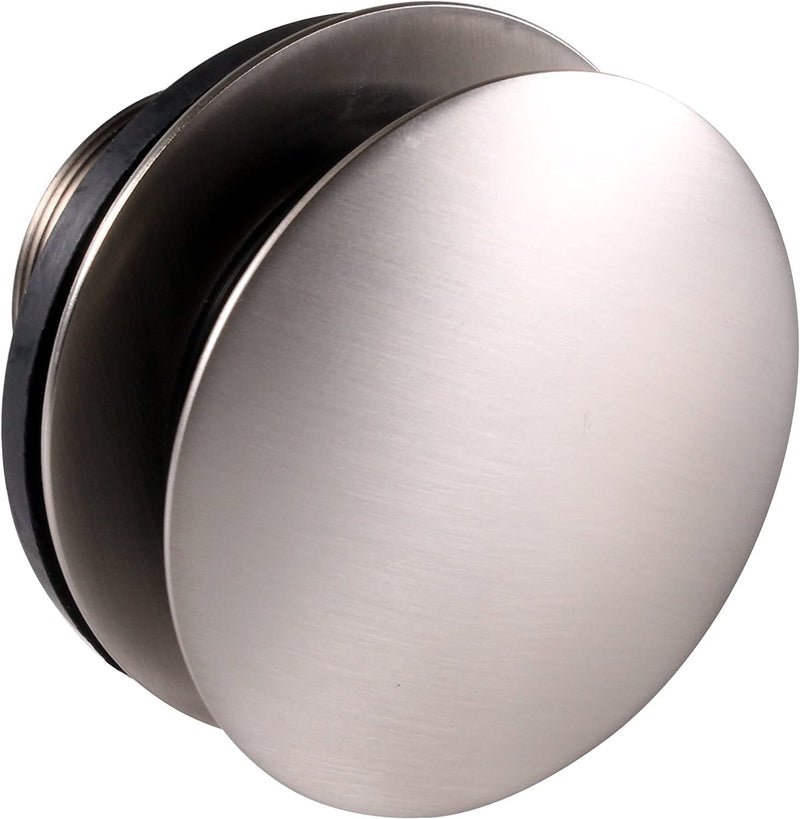 Westbrass Deep Soak Closing Overflow Plumber's Pack with Sch. 40 PVC Elbows and Tee, with an ADA aprroved Tip-Toe Drain, Satin Nickel, D593CHPM-07