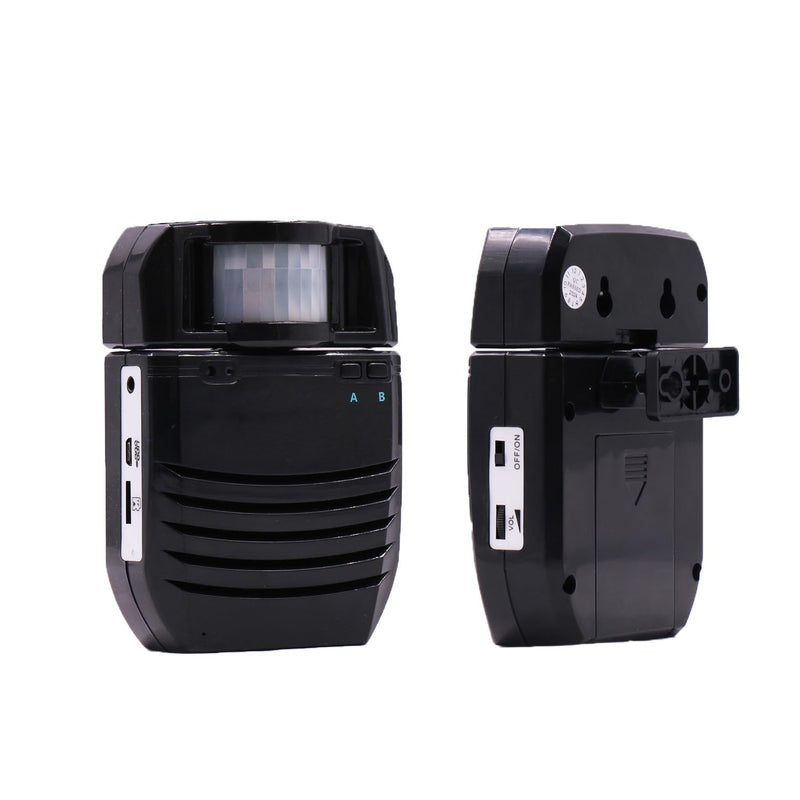 Waytronic PIR Infrared Motion Sensor Activated Sound Player Loudspeaker Alarm Motion Detector for Door Greeter Welcome Guests Entry Alert and Sales Advertising, (Black)