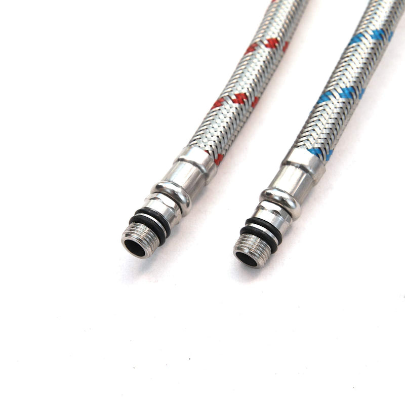 BWE 40-Inch Long Faucet Connector Braided Stainless Steel Supply Hose 3/8-Inch Female Compression Thread x M10 Male Connector, x 2 Pcs (1 Pair) 40 Inch