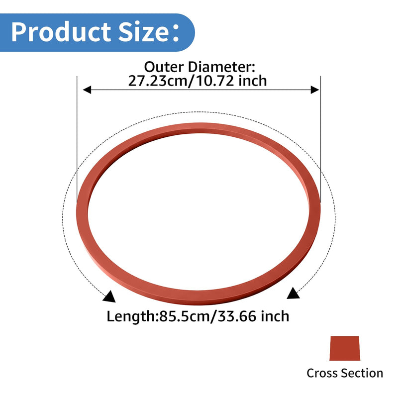 for Tuttnauer 2540 EZ10 Door Gasket Series 2540MK 2540E 2540EA 2540EK EZ10K | Door Seal Gasket Replacement Part #02610023, NOT for 2340 Series, Square Cross-Section