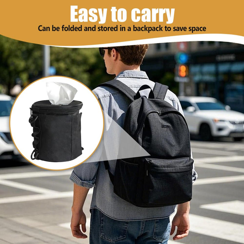 Tactical Toilet Paper Holder, Portable Toilet Roll Case with Handle & Side Webbing Dual-Access Roll Paper Storage Bag for Camping Hiking Picnics Armygreen