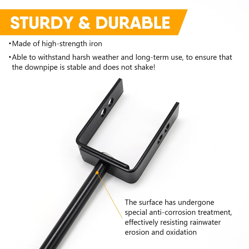 Rainwater Downspout Bracket - Rust-Resistant Iron,Downspout Anchor,Heavy Duty,Adjustable Size,Easy Installation for Downspout Holders,2 Pack