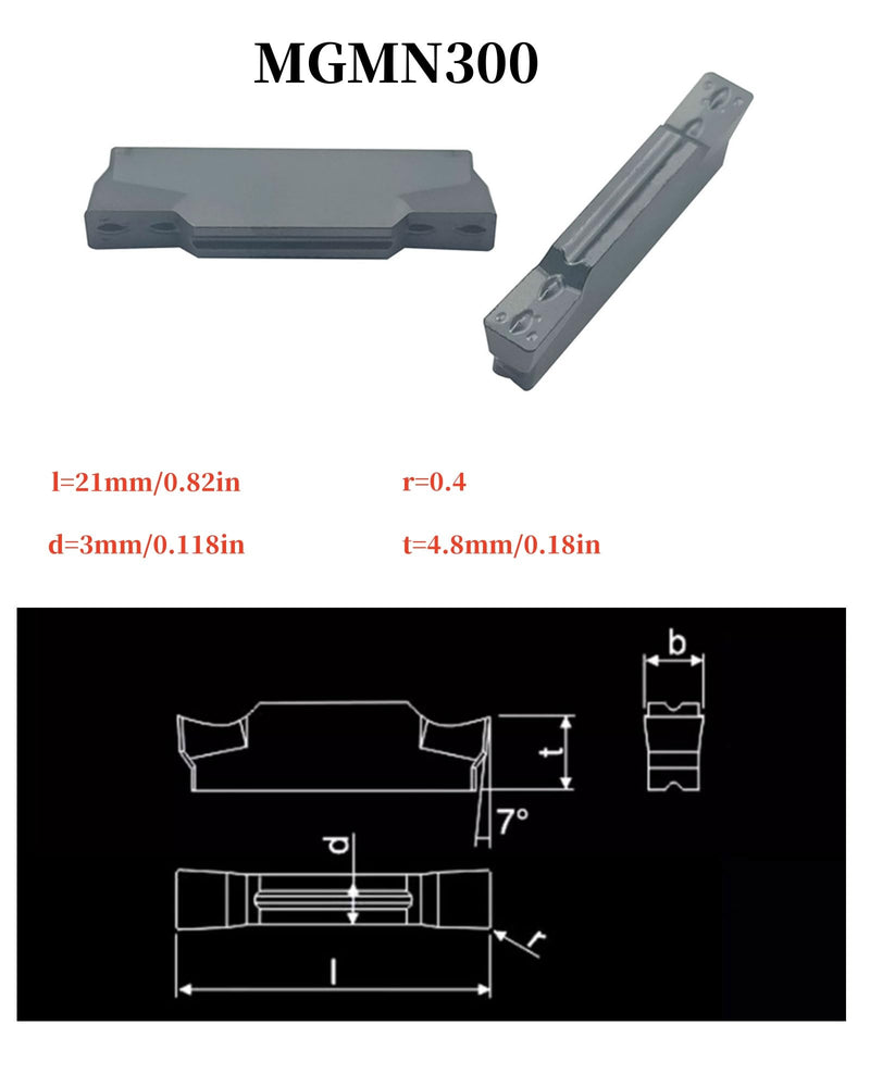 5/8inch Indexable Lathe Grooving Parting Holder MGEHR1616 Spring Steel with 10pcs MGMN200/300 Heavy Duty Nickel Plated Right Hand Cut Off Tool Carbide Inserts (5/8in Holder +MGMN300) 5/8in holder +MGMN300