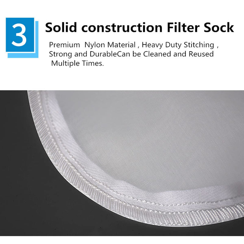 7Inch Ring 800 Micron Nylon Monofilament Mesh Filter Bag,7" x 32" Liquid Filter Sock (800Micron 7" x 32“) 800Micron 7" x 32“