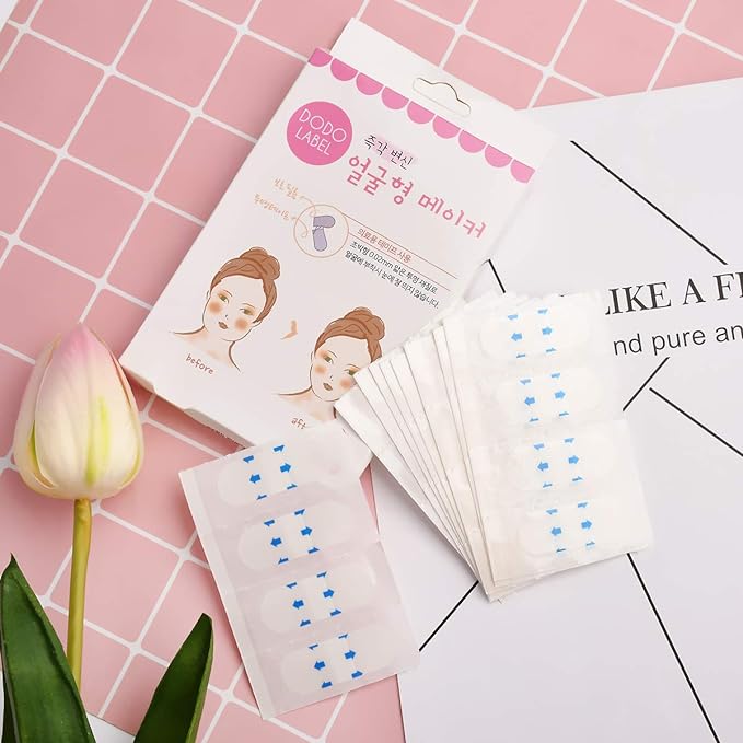 Small Face Tape, 40 Pieces, Face Lifting, Face Tape, Raising Sagging, Nasolabial Lines, Correcting Faces, Ultra Thin, Transparent, Inconspicuous, Frosted, Orthopedic Tape, Cosplay, Job Hunting, Dating, Parties, Photo Sessions - NewNest Australia