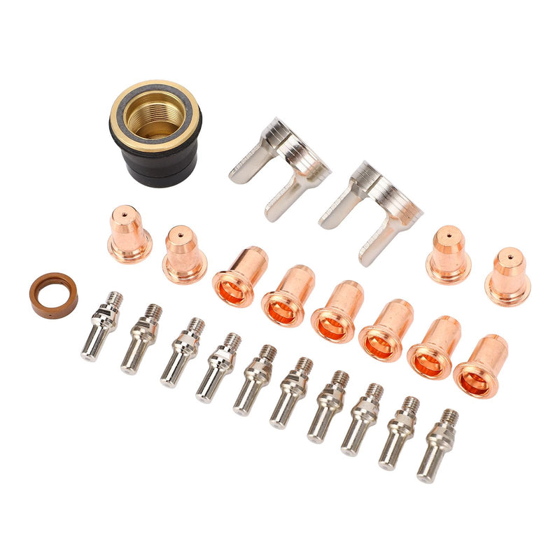 24Pcs IPT40 Plasma Cutter Consumables Set, Plasma Cutting Torch Accessories, Brass Electrode Kit Compatible with YESWELDER CUT 55DS Pro/CUT 65DS Plasma Cutter