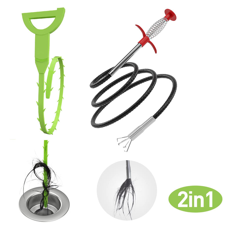 DR.PEN Flexible Grabber Claw Pick Up Reacher Tool (Drain Clog Remove Tool), With 4 Claws Bendable Hose Pickup Reaching Assist Tool for Litter Pick, Home and Kitchen Sink, Drains, Toilet (35.4 inch) 35.4inch