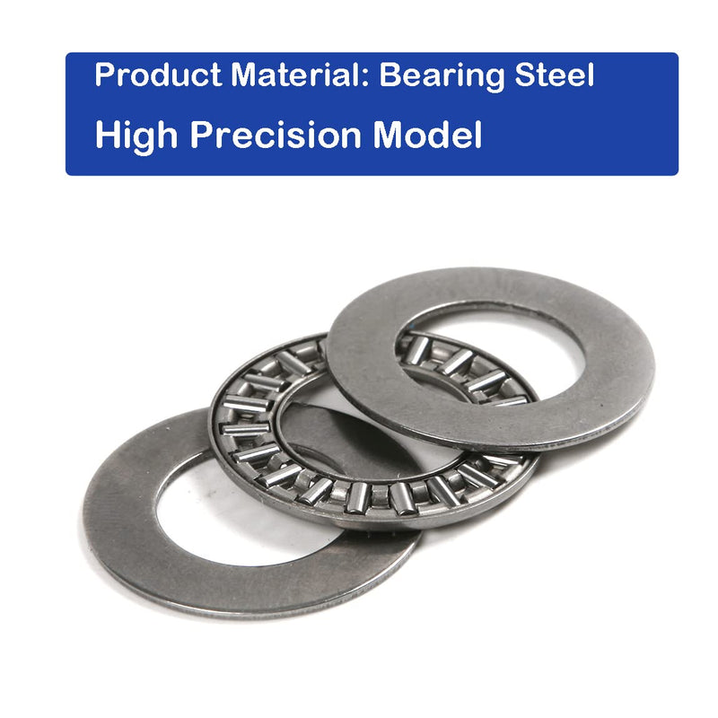 Atoplee Thrust Needle Roller Bearings with Washers,10 Set 8x19mm Thrust Needle Roller Industrial Bearing Each 1pc Cage Needle and 2pcs Washers [AXK0819 with 2AS] AXK0819+2AS 10