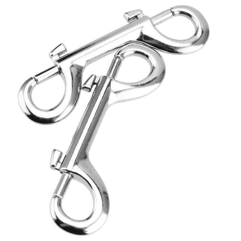 25 Pieces 4 Inch Double Ended Bolt Snap Hook, Zinc Alloy Long Trigger Clips, Two Sided Metal Spring Chain Snaps Hook for Linking Key Chain Dog Leash Collar Leather Belt Rope, Silver
