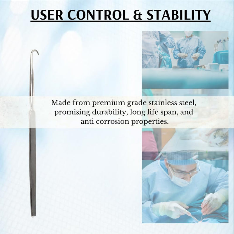Round Hook 6" Length Surgical Medical Instrument Made of Stainless Steel (1 Pcs) 1 Pcs