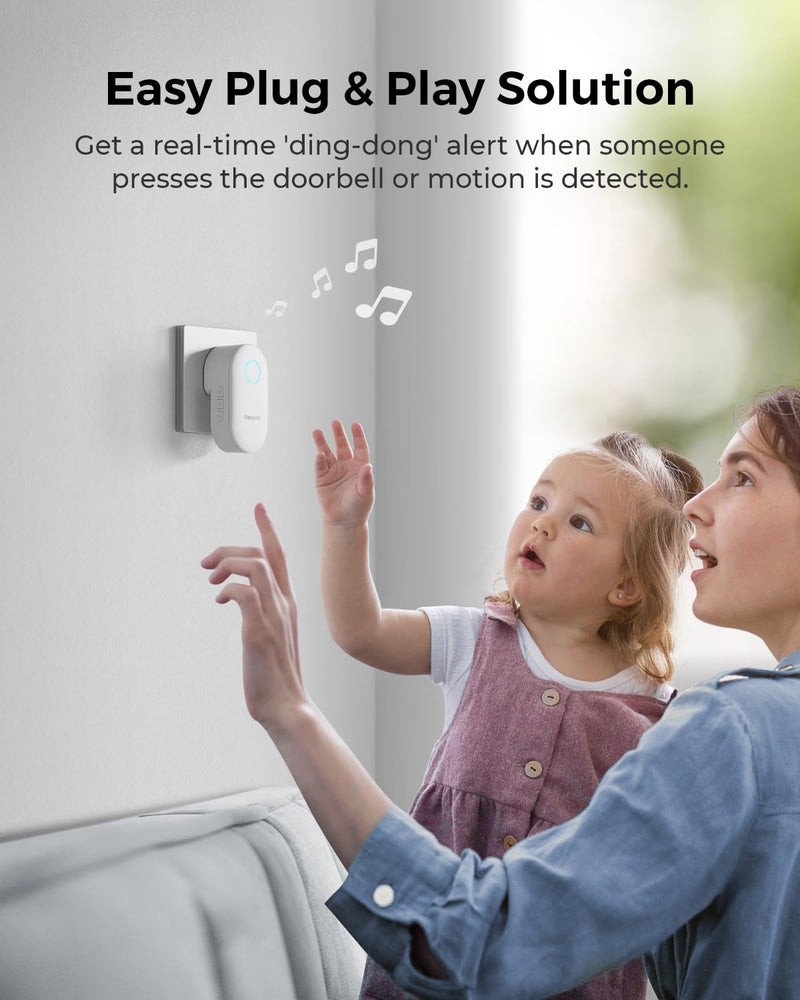 Reolink Digital Chime, Only Compatible with Reolink Video Doorbell, Easy Plug & Play, Remote Control via the App, Multiple Ringtone Choices