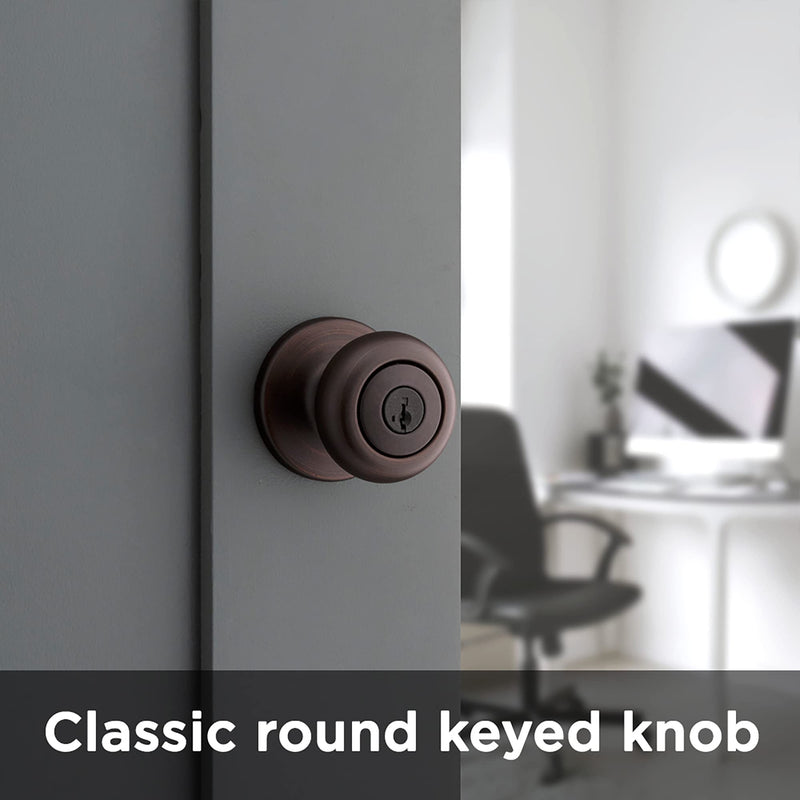 Kwikset 94002-864 Cove Keyed Entry Knob Featuring Smartkey Security In Venetian Bronze Entry (Pack of 1)