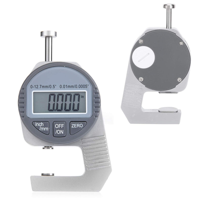 Digital Thickness Flat, LCD Readout Percentile 0 12.7mm 0.5, Test & Measurement .01mm .0005 Measure Meter Paper Metal Display Percentage Measuring