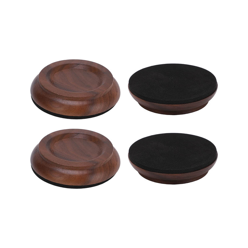 Grand Piano Caster Cups, 4 Pcs Piano Caster Pads Walnut Piano Wheels Feet Non-Slip & Anti-Noise Foam Floor Protectors Piano Casters Pad Wood Piano Caster Cups Floor Protectors for Upright Piano