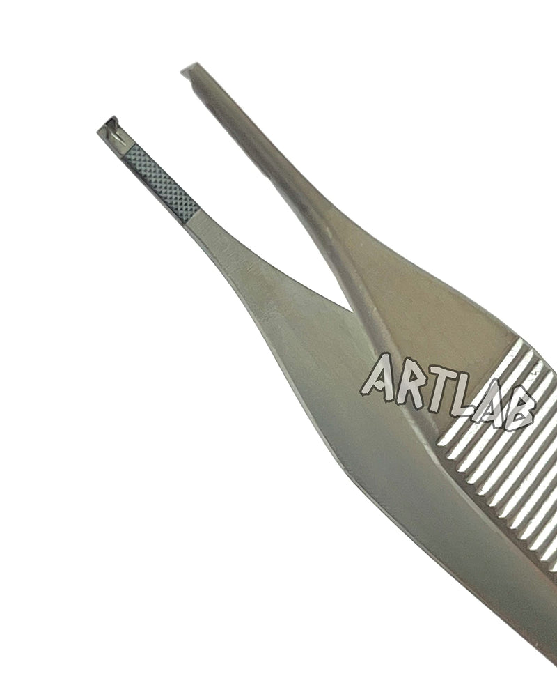 Premium German Stainless Tungsten Carbide TIP ADSON Forceps Tissue 1X2 Teeth ADSON Brown Forceps ADSON Dressing Forceps 4.75" Veterinary Instruments (ADSON FORCEP 1X2 Teeth) ADSON FORCEP 1X2 TEETH
