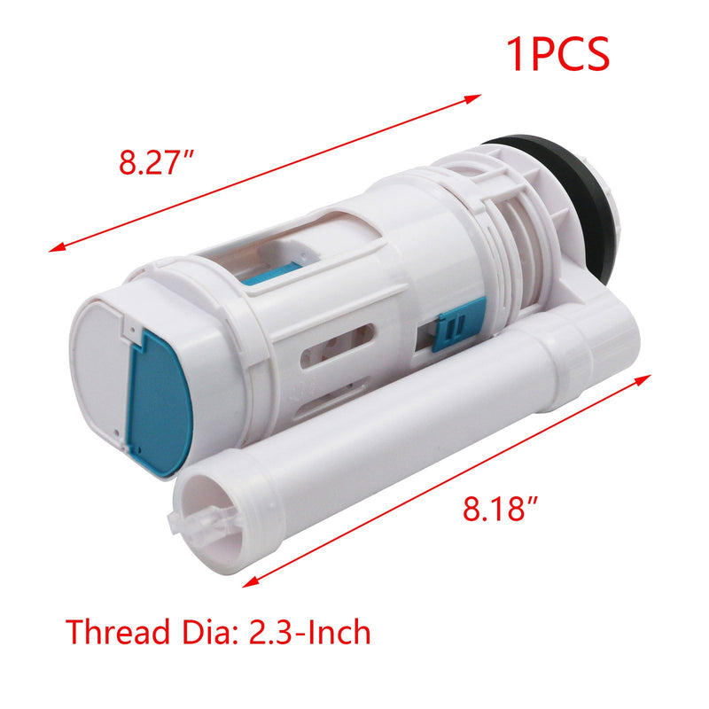 T Tulead Toilet Flush Valve Dual Flush Valve Toilet Repair Kit Toilet Tank Parts 8.27" Height, 2.3-Inch Drain Hole, Fit for 2-Piece Toilet (Not for One Piece Toilet) H: 8.27"