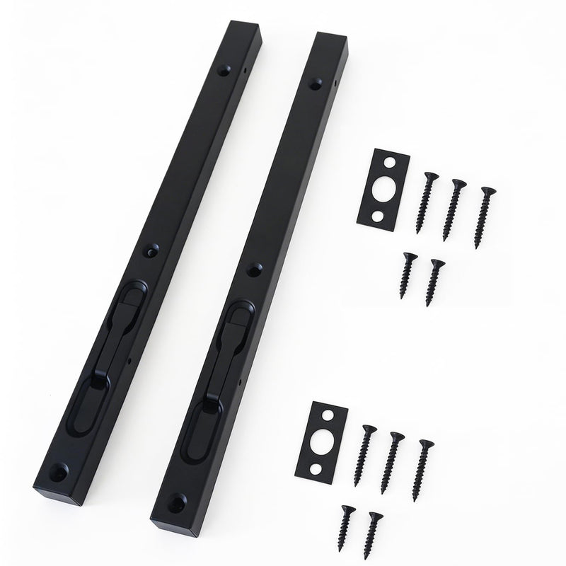 2Pcs 12 Inch Flush Bolt for Double Door, Stainless Steel Door Bolts, Metal Flush Latch Bolts with Screws for French Door, Bedrooms