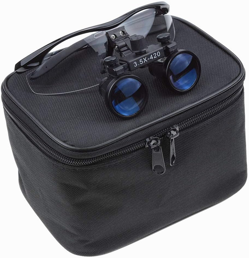 BoNew-Oral 3.5X420MM Surgical Binocular Loupe Magnifier Antifog Loupes Surgical Magnifier Optical Glasses (Black)