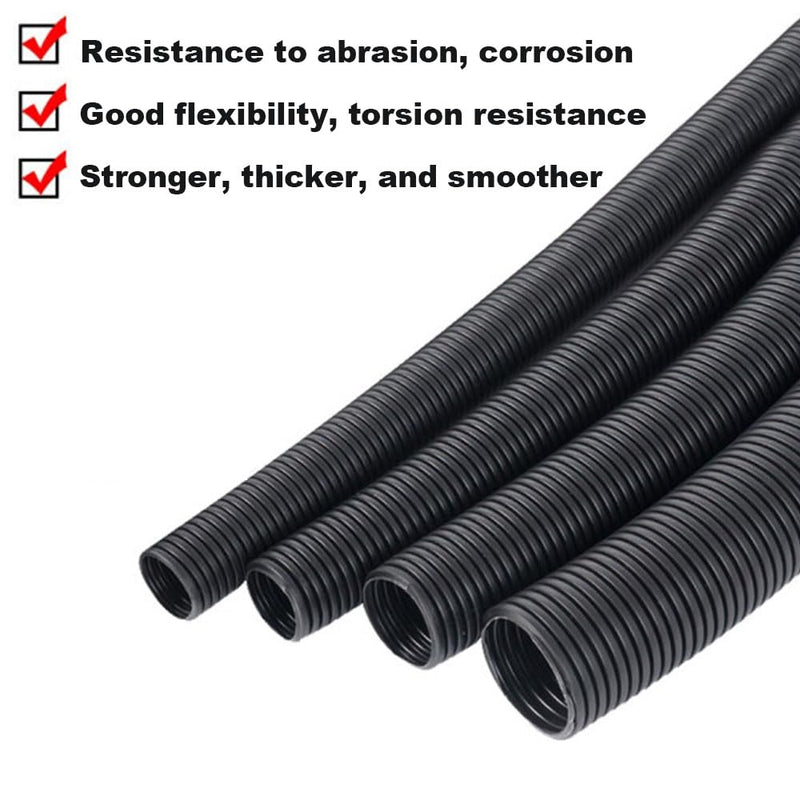 30 FT 1/2” Wire Loom Split Tubing,Dog Cat Cord Protector,Split Wire Loom Tubing Wire Conduit – Black (30FT 1/2") 30FT 1/2"