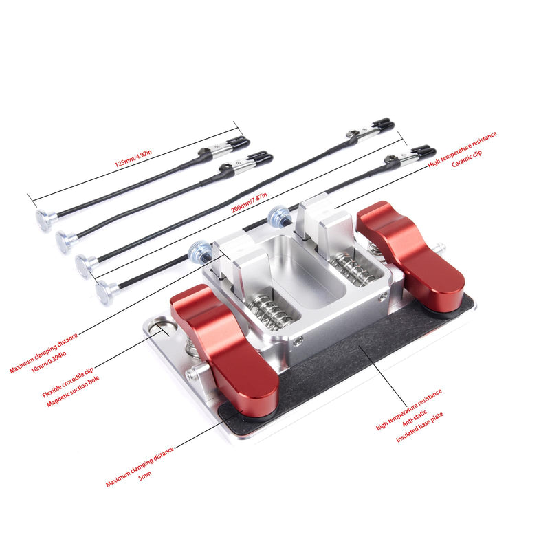 Helping Hands Soldering Station, Welding Table Clamps with Ceramic Clamps, Aluminum Third Hand Tool for PCB, Wire & LED Strip Electronics Repair