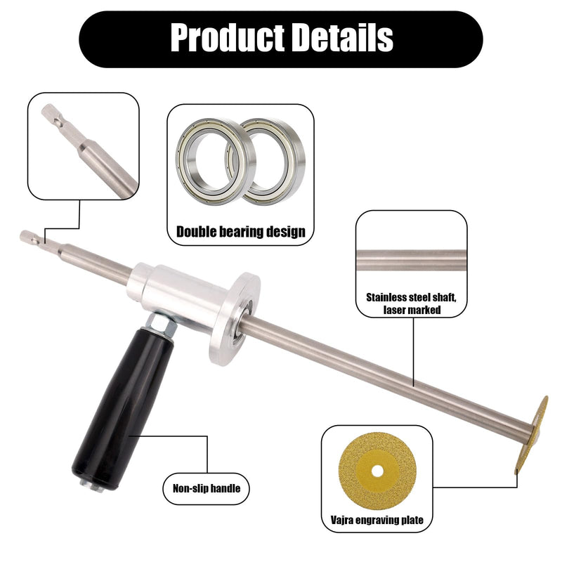 PVC Inside Pipe Cutter, Including Diamond Grit Wheel & Handle 1-1/2" to 8" Adjustable Pipe Diameter 7" Cutting Depth 1/4" Hex Shank for Impact Drivers & Drills