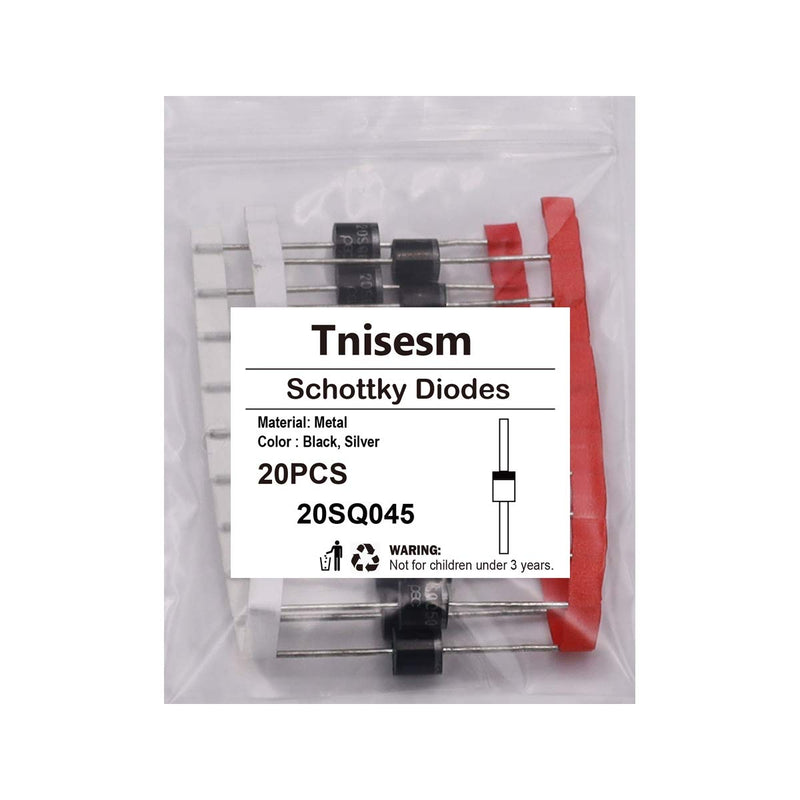 Tnisesm 20 Pcs 20SQ045 20A 45V Schottky Blocking Diode, Rectifiers Diode,Diode Axial Kit for Solar Panel