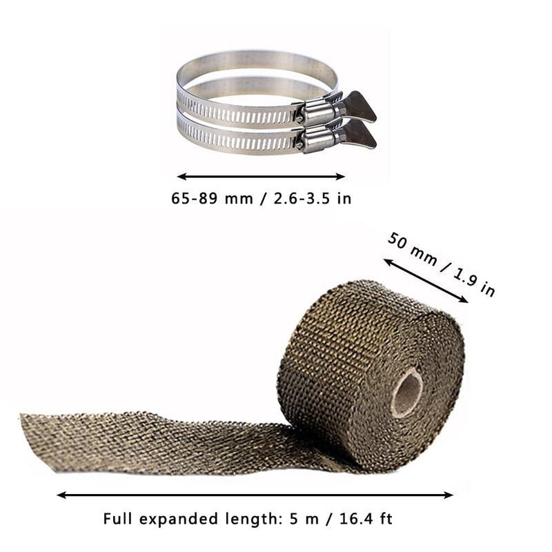 FIREHIKING Fireproof Pipe Wrap (Basalt Fiber) Anti Scalding Chimney Ribbon Stove Flue Protector with 2 Clamps