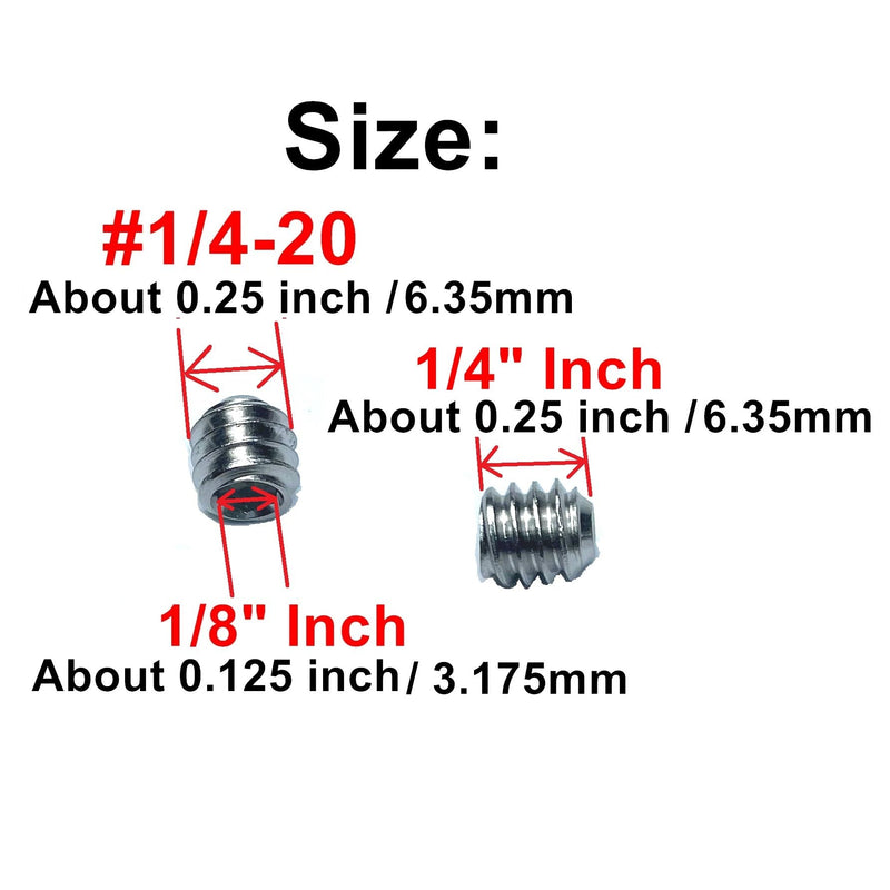 50pcs Set Screws 1/4-20 x 1/4" inch 304 Stainless Steel Allen Head Hex Hexagon Socket Set Screws with 1/8" Allen Wrench,Set Grub Screws Hex Allen Head Socket Set Screws.(1/4" Length)