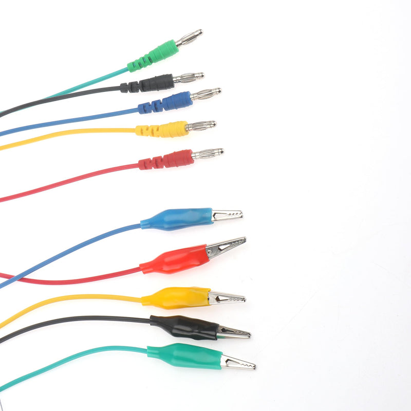 DIANN 20pcs Back Probe Test Kits 5pcs 4MM Banana Plug to Alligator Clip Test Leads and 15pcs Back Probe Pins 5 Colors for Vehicle Automotive Car Circuit Electrical Diagnostic Testing