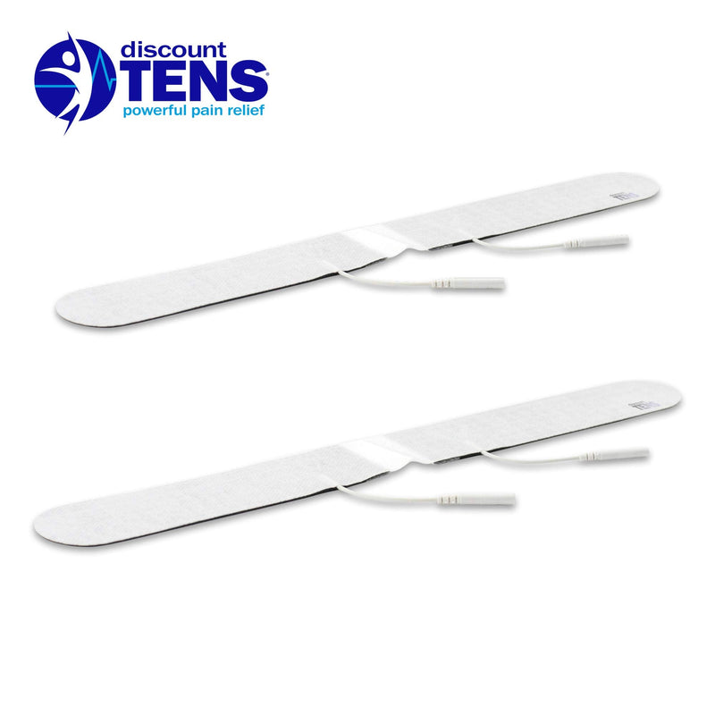 TENS Electrodes, 2 Premium Quality 13 inch x1.5 inch Lower Lumbar Strip Self Adhesive Electrodes for TENS Units, Wired TENS Unit Electrodes, Discount TENS Brand