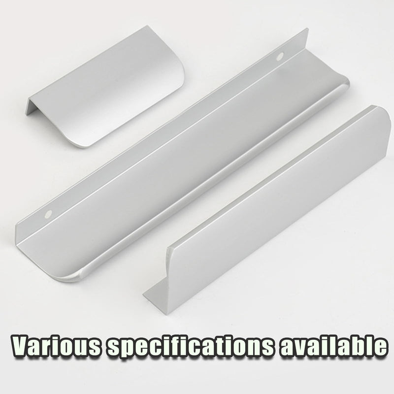 12 Pack Adhesive Edge Finger Tab Pull Self Adhesive Cabinet Handles Aluminium Alloy Concealed Drawer Pulls Drawer Edge pulls Easy To Install and Durable (Silver (12 pcs), 3.15" Overall Length) Silver (12 pcs)