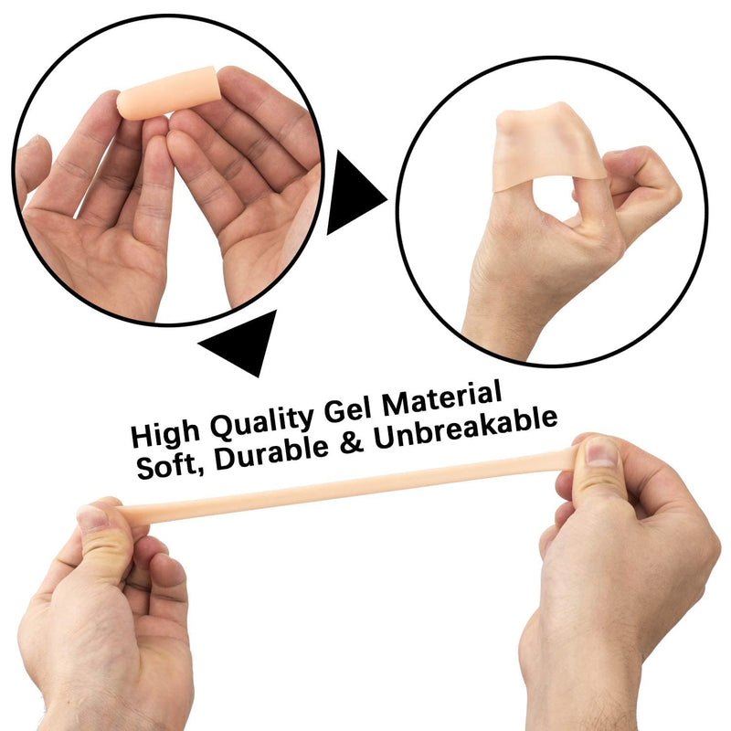 ANCIRS Gel Finger Support Protector Gloves, Gel Finger Cots/Covers - Different Sizes Silicone Fingertips for Hands Cracking, Eczema Skin (20pcs) 20 Count (Pack of 1)