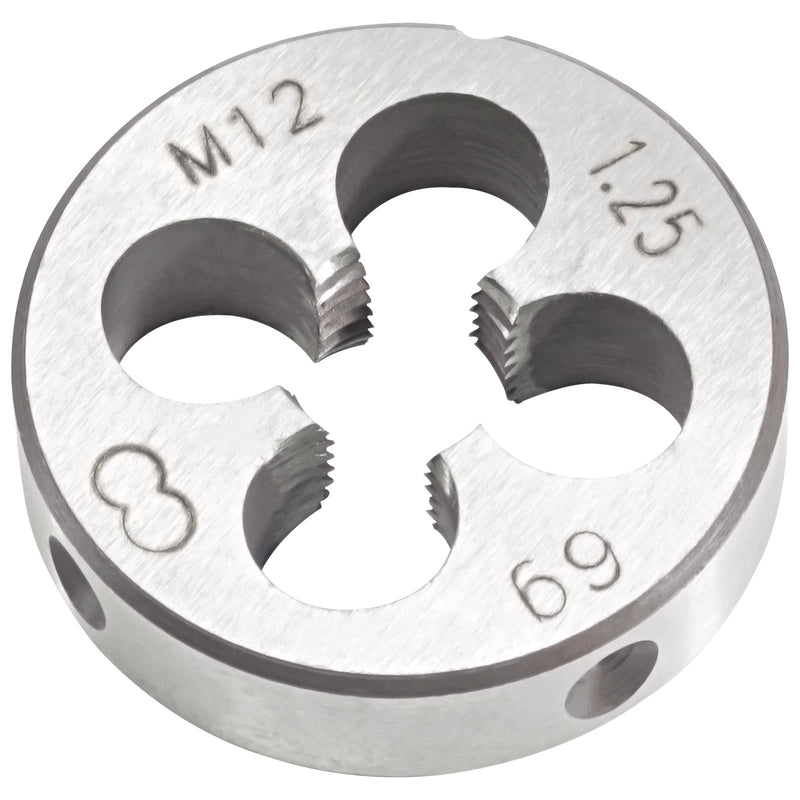 M12 x 1.25 Metric Tap and Die Set, M12 X 1.25mm HSS Machine Thread Tap and M12 X 1.25mm Alloy Tool Steel Round Thread Die Right Hand M12x1.25mm