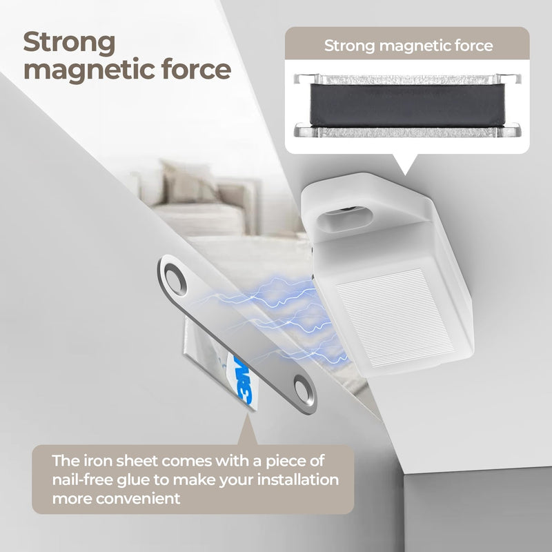 Cabinet Magnetic Catch Magnetic Cabinet Door Catch Magnetic Cabinet Latch for Kitchen Drawer Magnets to Stay Closed Magnetic Catch Closet for Drawer（White 6 Pack） White