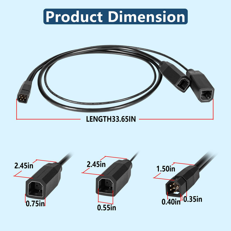 720101-1 9 M SIDB Y 9-Pin Side Imaging Dual Beam Splitter Cable Compatible with Humminbird Models That utilize 455kHz/800kHz, MEGA Imaging and MEGA Imaging+ Frequencies