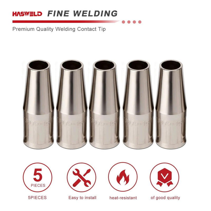 Gas Nozzle KP3075-1-50F 1/2" ID Flush Compatible with Lincoln Electric Magnum PRO 100L PRO 175L, & Spool Gun 100SG Parts 5pk KP3075-1-50F 5PK