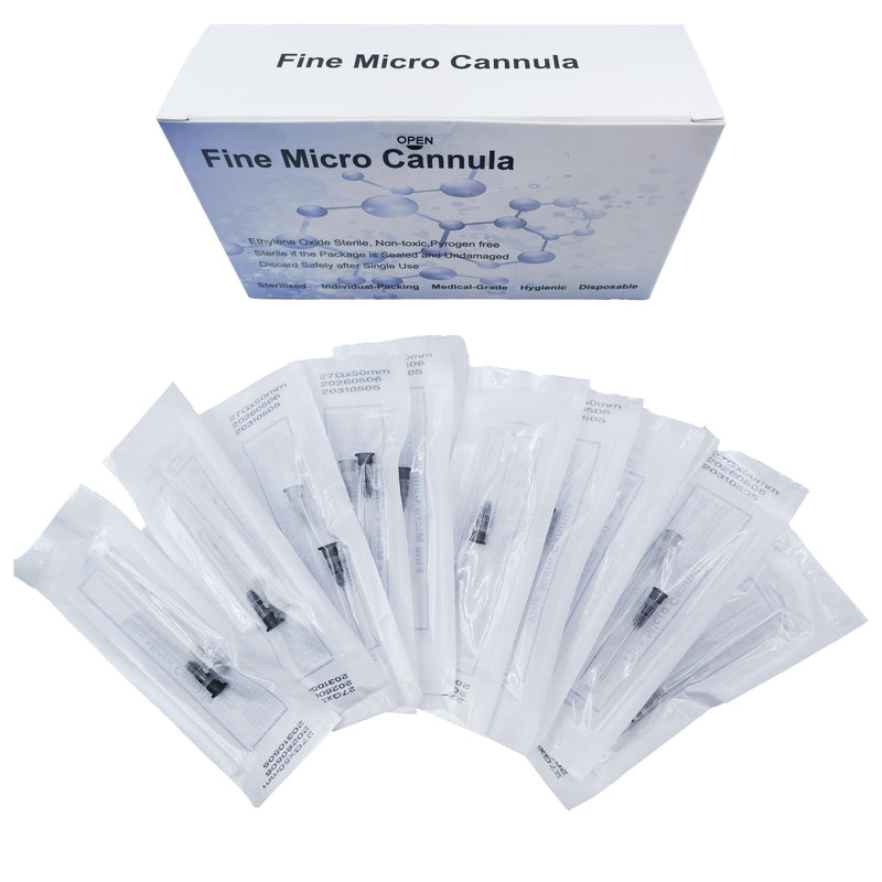 10pcs Professional Blunt Tips for Face Lifting,Individual Packaging for Lab and Veterinary (27G-50mm) 27G-50mm