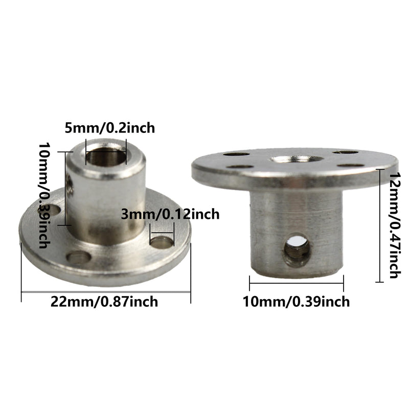 4Pcs Flange Shaft Coupling Set,Flange Coupling Connector for Motor Shafts and DIY Parts(5mm) 4 5mm