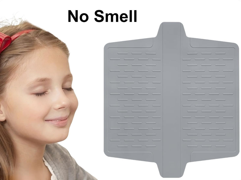 Sink Saddle Silicone Sink Divider Mat Cukwily Kitchen Sink Protector Super Soft Sink Mat No Odor No Stains 12.83'' x 11.1'' 1 Pack Grey