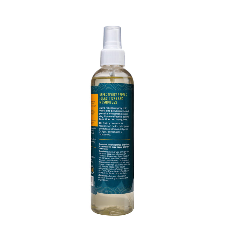 ALZOO Flea & Tick Dog Collar and 8 Fl. Oz. Flea & Tick Repellent Spray for Dogs, Medium-Sized Dogs: 16-40 lbs, 100% Plant-Based Active Ingredients