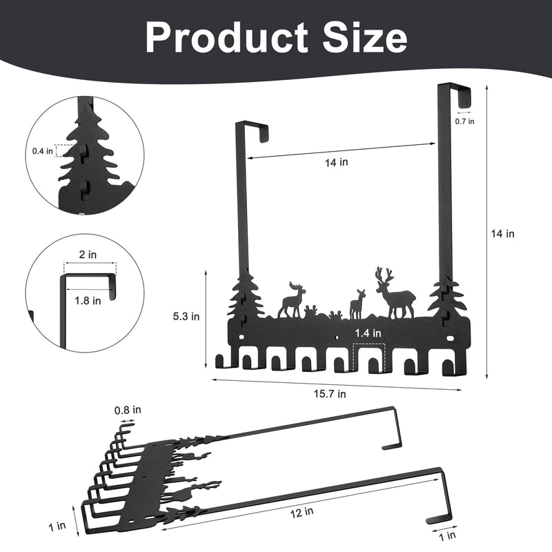 Over Door Clothes Hanger Shower Room Towel Hook Hanger Over Door Hooks Black 8 Hooks 1