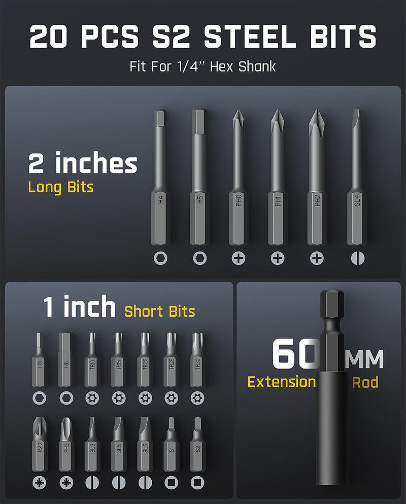 Fanttik L2 Pro Electric Screwdriver set, Cordless Screwdriver