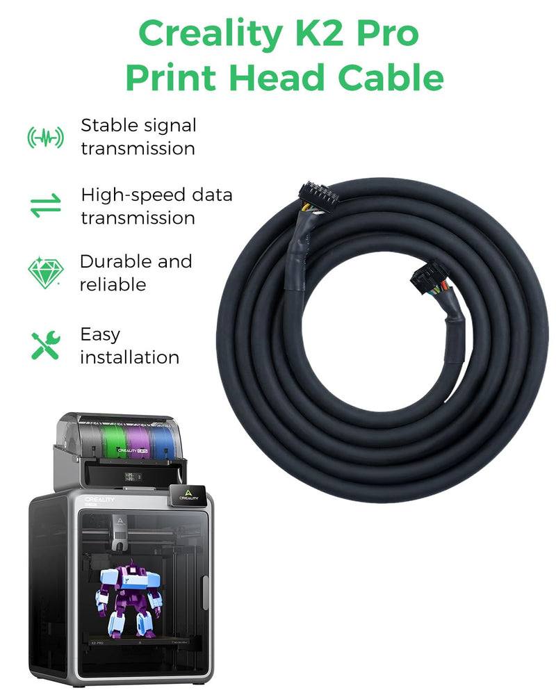 Creality K2 Pro Toolhead Cable, High-Temp & Durability Hotend Mainboard Connector Wire, Stable Signal Transmission OEM Compatible Plug & Play, K2 Pro 3D Printer Replacement K2 Pro Print Head Cable