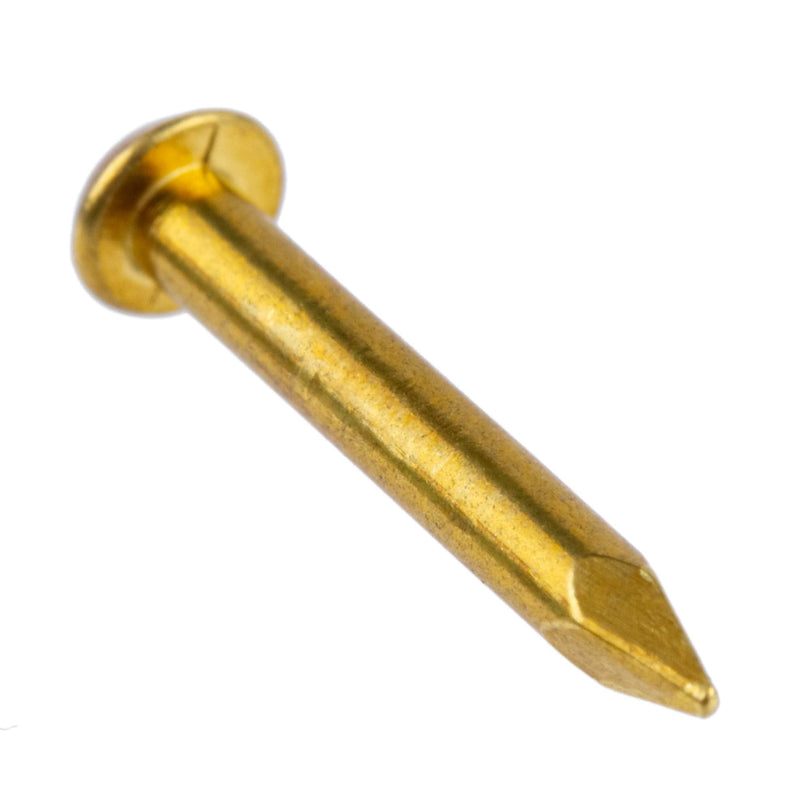 Solid Brass Escutcheon Pins - 1/2" Long - Pack of 100 - Small Round Head Nails - Decorative Nails for Wood - EP1-B