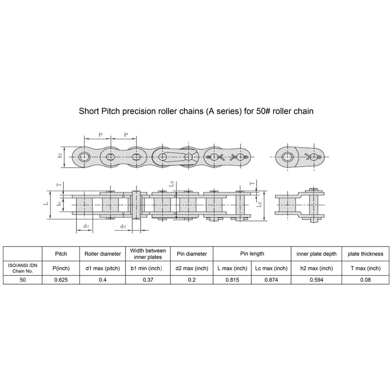 #50 Roller Chain Sprocket Type B 1 inch Bore 11 Tooth, Hardened Antirust 1045 Steel Drive Sprockets 50B11-1