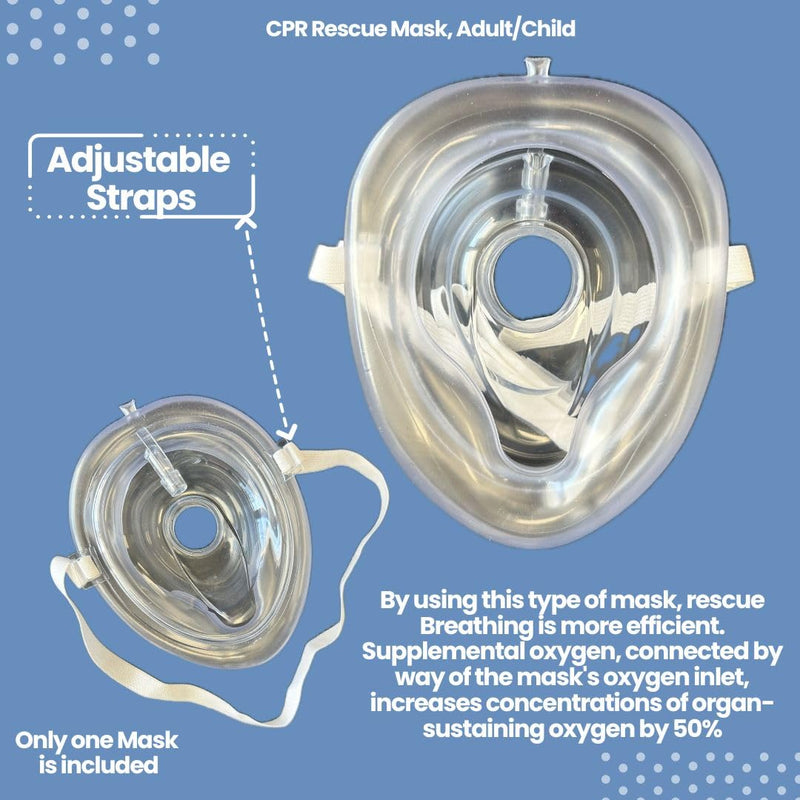 MCR Medical CPR Rescue Mask, Adult/Child Pocket Resuscitator, Hard Case with Wrist Strap