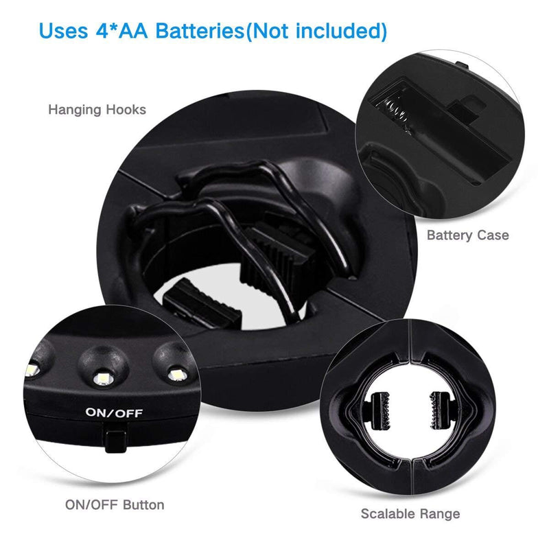 LATME Patio Umbrella Light 3 Brightness Modes Cordless-4 x AA Battery Operated,Umbrella Pole Light Camping Tents or Indoor Use 28led-Black