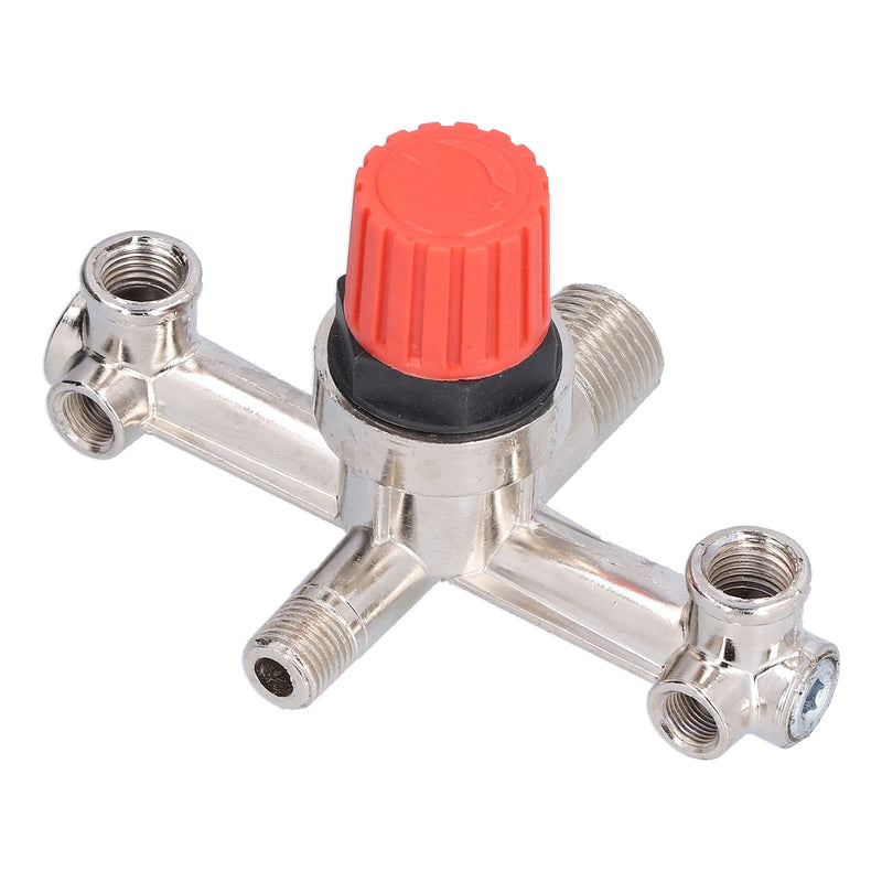 Acouto Manifold Switch Tube Double Outlet Metal Valve Nonadjustable Fitting Accessory Aluminium + Plastic Manifold Switch Tube