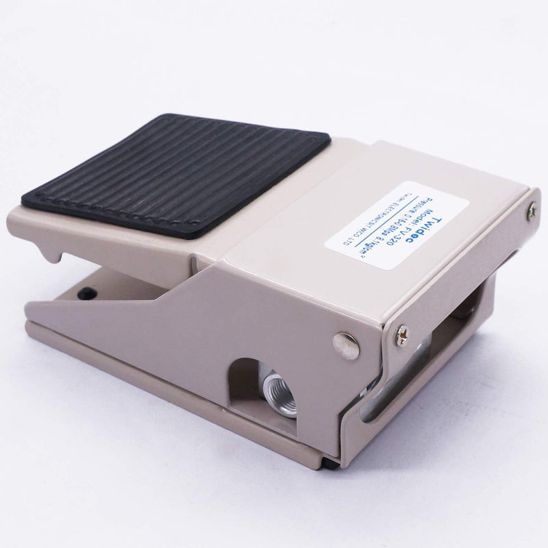 Twidec/Pneumatic Foot Pedal Valve Kit 1/4” NPT 3 Way 2 Position Threaded Rubber Nonslip Pressure Control Foot Switch With Silencer And 2Pcs 6mm Pneumatic Fittings FV-320-PC6-X