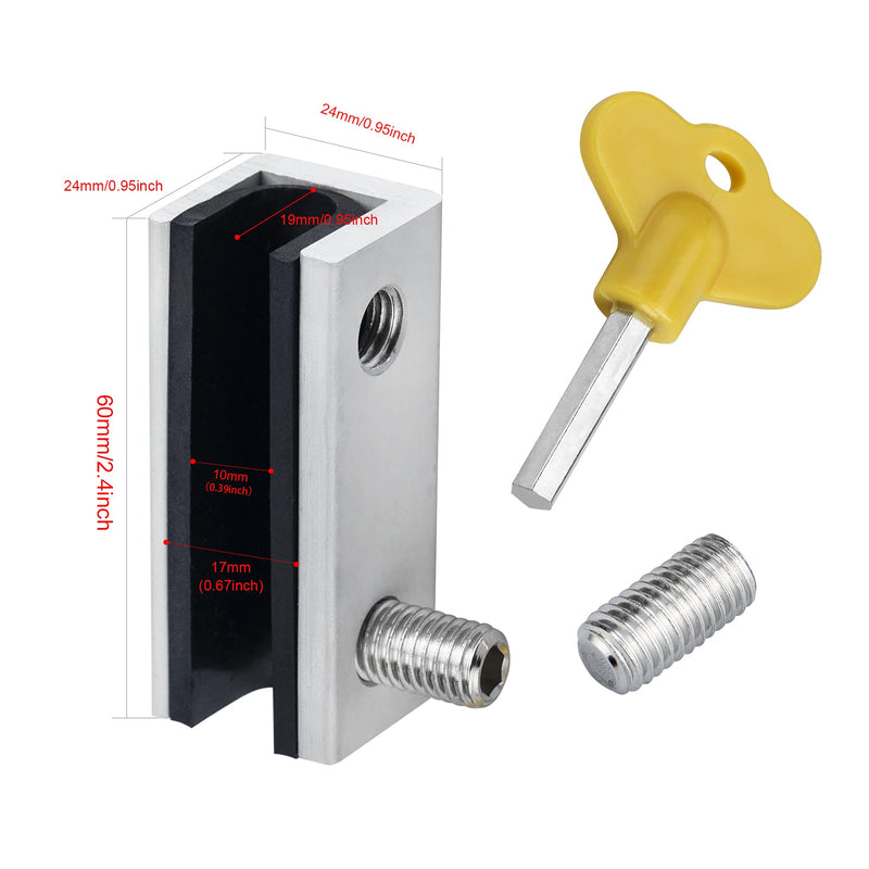 Window Locks, 4 Sets Sliding Security Window Lock with Key for Vertical & Horizontal Sliding Windows & Sliding Doors, Adjustable Window Locks Security Window Stoppers for Patio Bedroom Home and Office 4 Set Double Lock